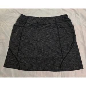 ATHLETA Excursion Athletic Skirt Skort Heathered Grey Pockets Size Large